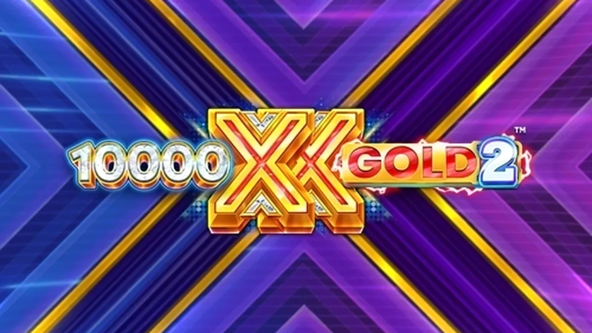 Interface do jogo 10,000 X Gold 2 com símbolos dourados e multiplicadores